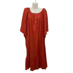 Channa Kaftan Gauze Plus Size Dress 5X Bohemian Resort Wear Crinkle Cotton NWT